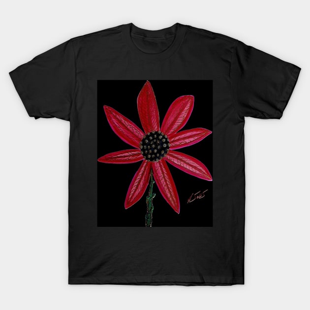 Red Flower by William Solis T-Shirt by Sarah Curtiss